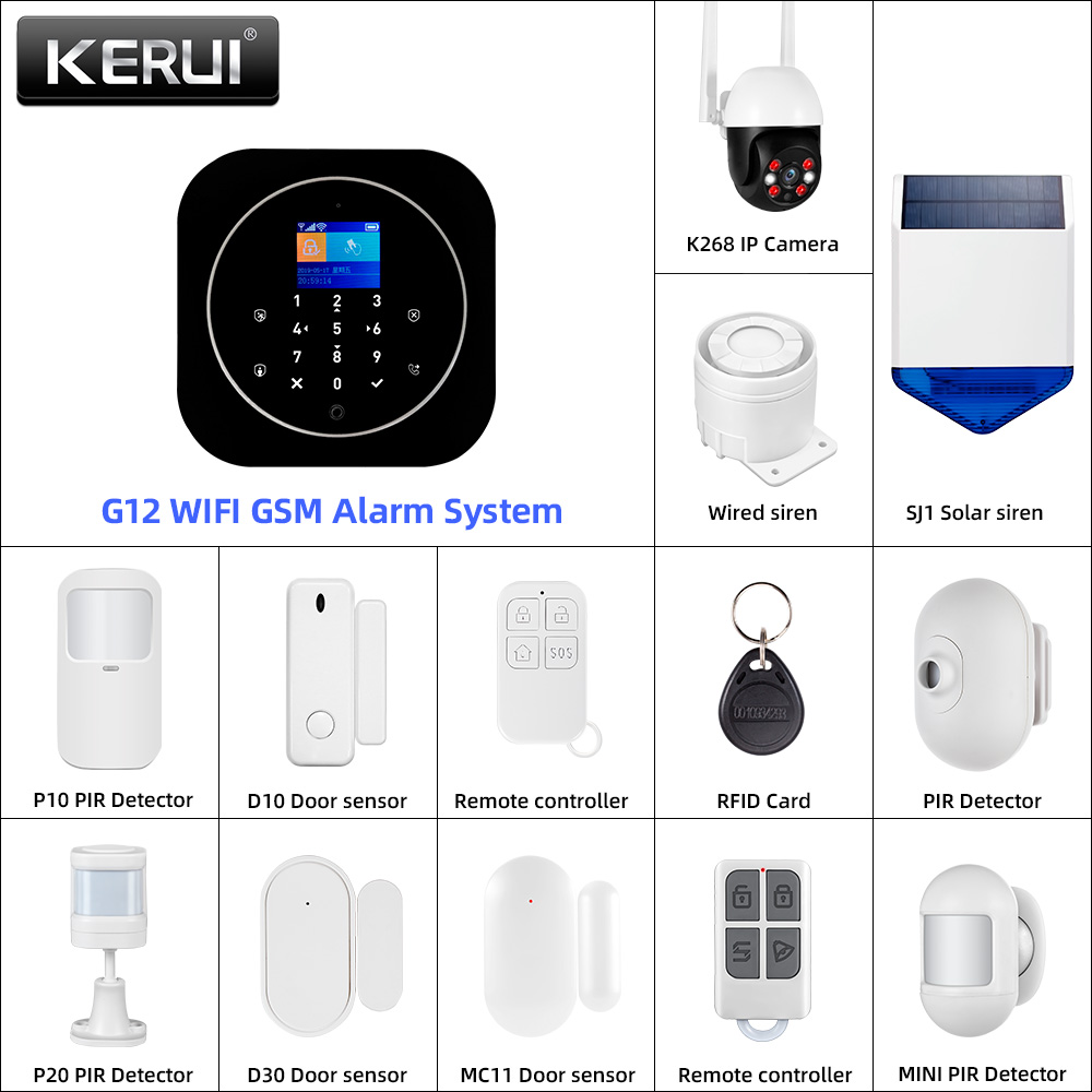 Home Automation System Diy - KERUI G12 2G Wifi Kablosuz Ev