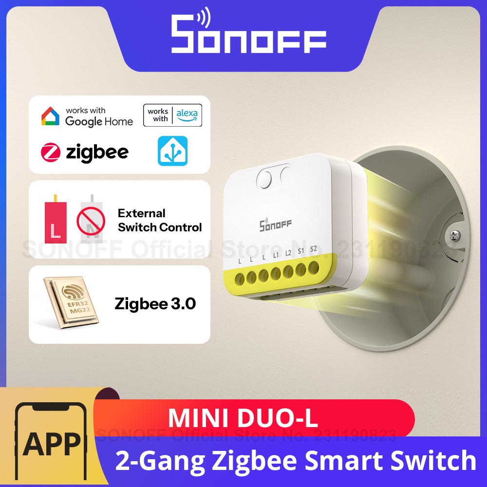 Sonoff Basic Switch - SONOFF MINI DUO-L 2 Kanallı Zigbee
