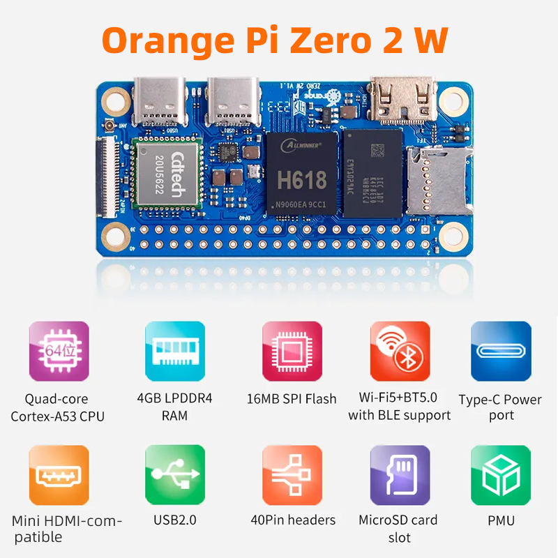 Orange Pi Zero 2W 4GB 2GB 1.5G - Pi Zero W Board incelemesi ve fiyatı